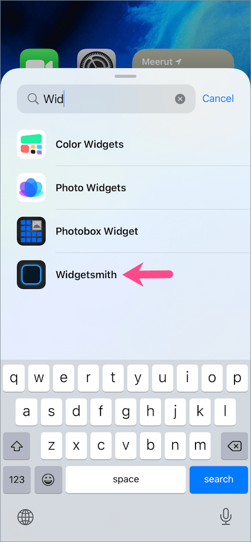 search widgets in ios 14