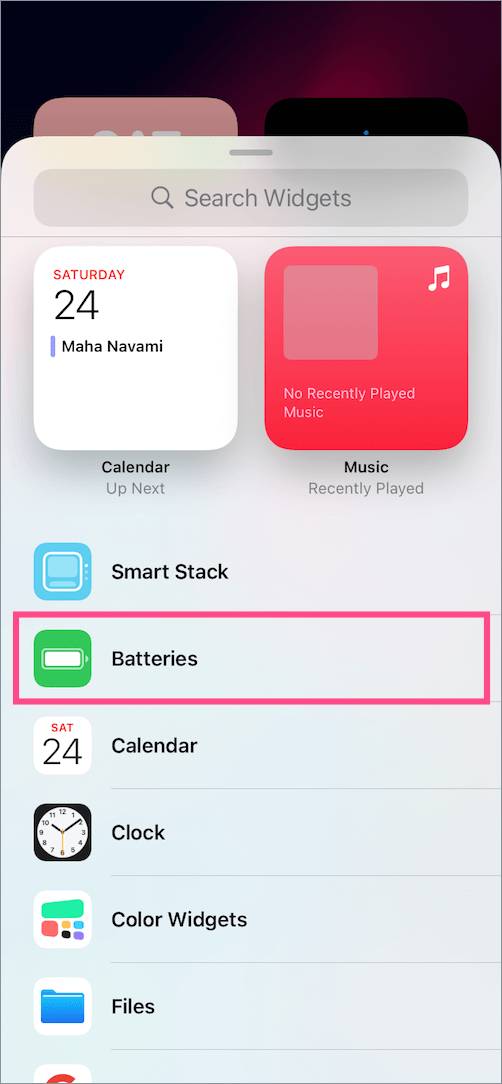 battery widget in ios 14 on iphone 12