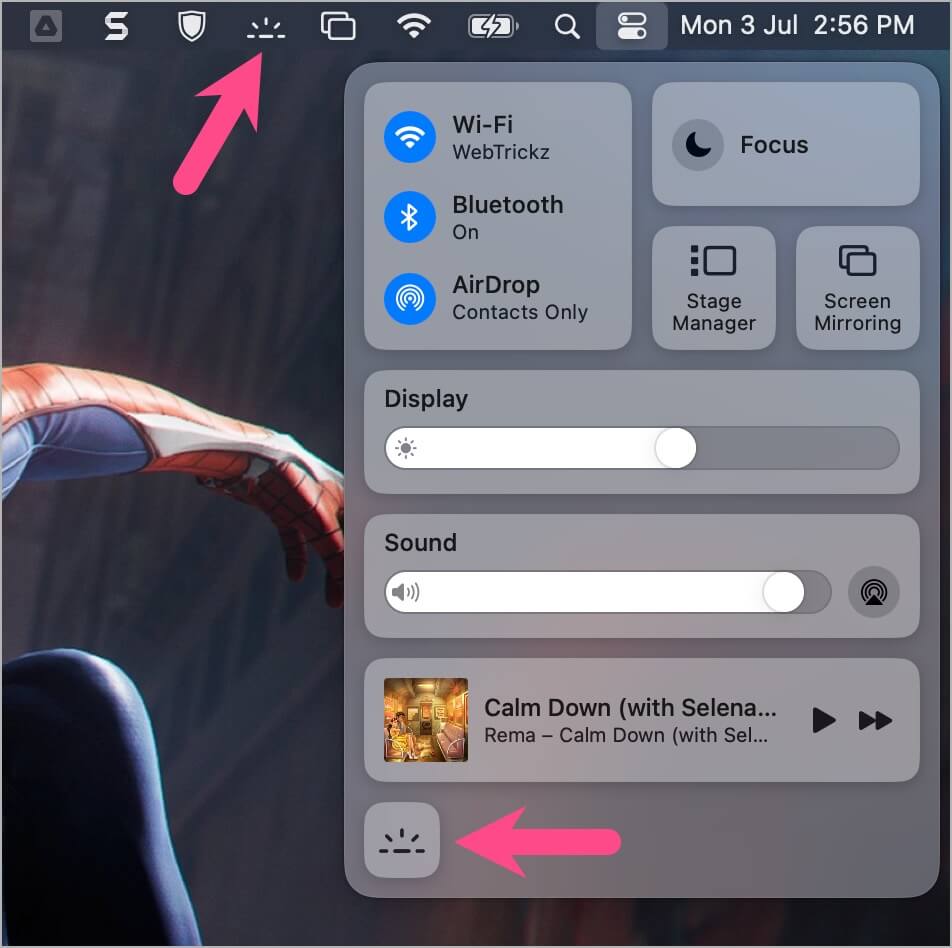 how to add keyboard brightness shortcut to control center on mac ventura