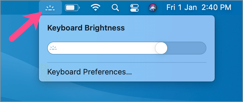 add keyboard brightness to menu bar on Mac