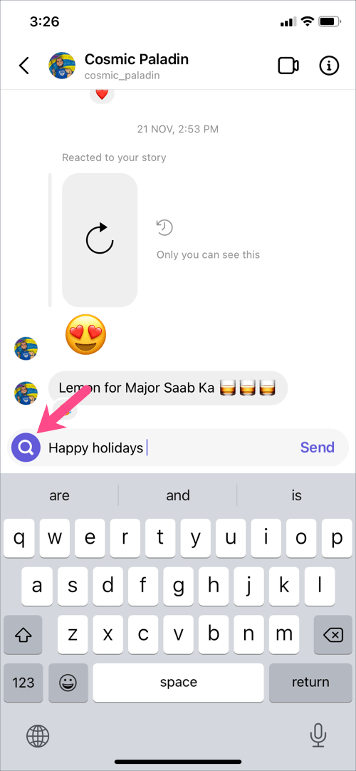 send a gift message on instagram