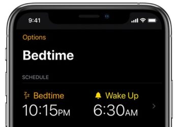 Bedtime in clock app on iphone