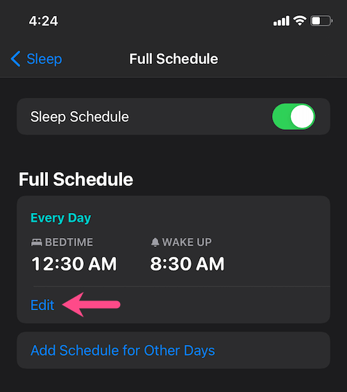 how to change bedtime sleep wake up schedule time