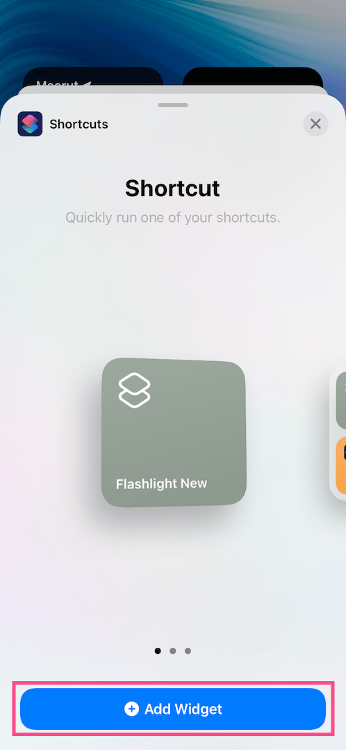 how to add flashlight widget on an iPhone
