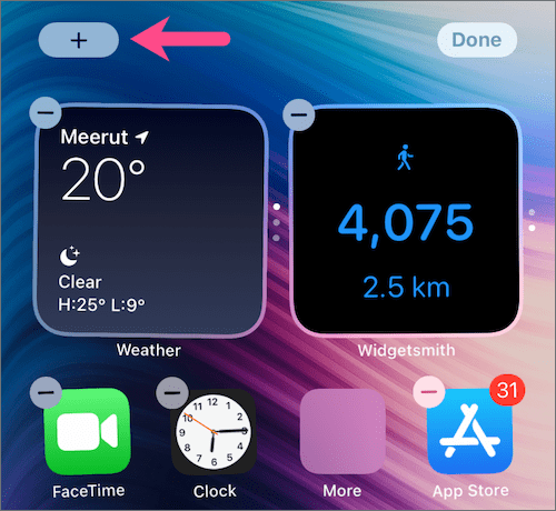 add widget on iOS 14
