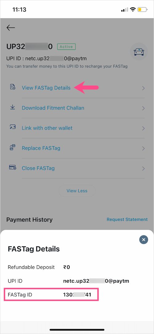 check fastag user ID