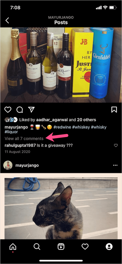 view all comments on instagram post