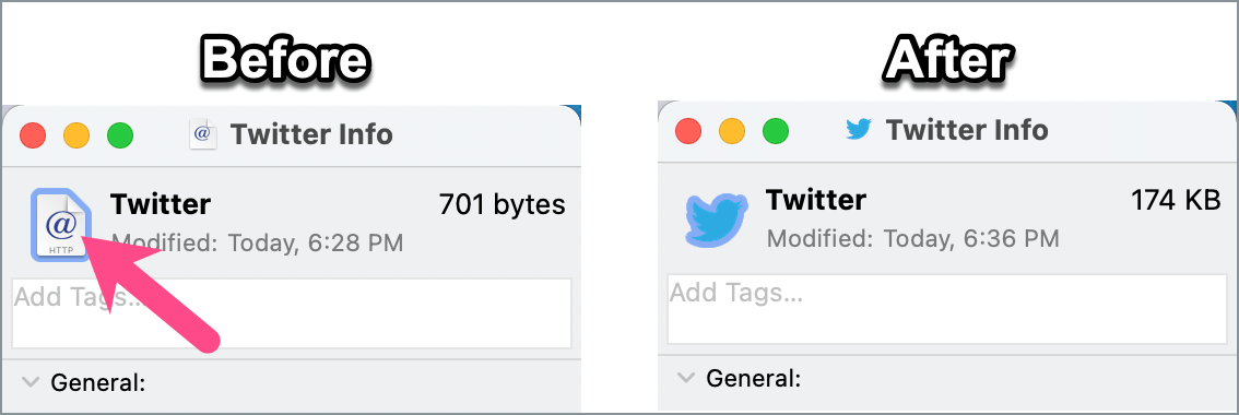 how to change website shortcut icon on macOS
