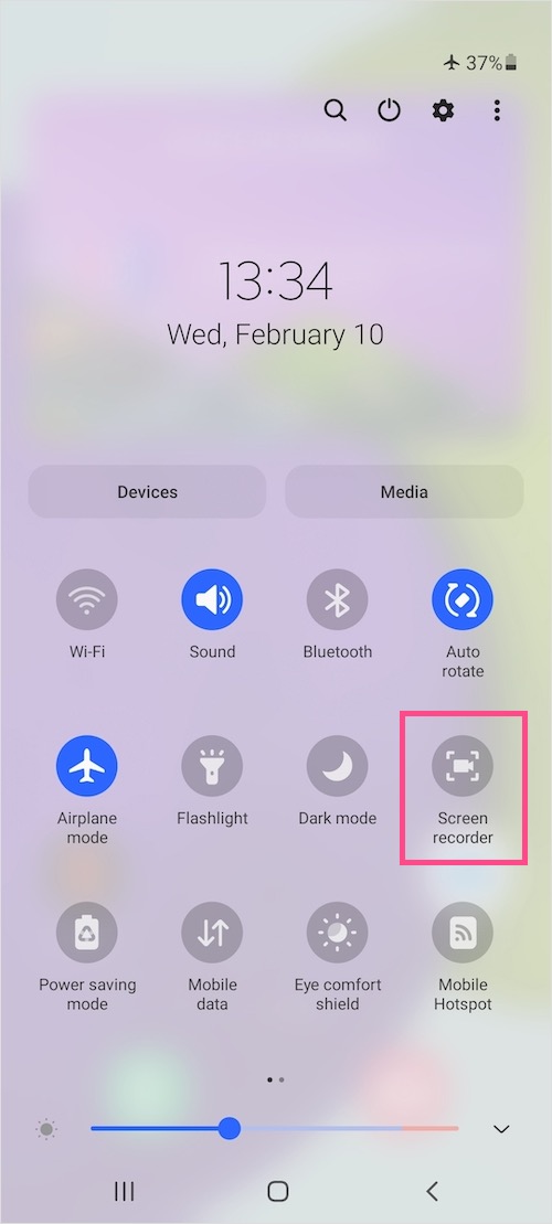 how to screen record on galaxy a52 and a72