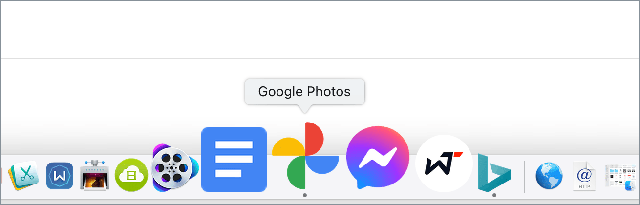 website shortcuts added to dock on Mac