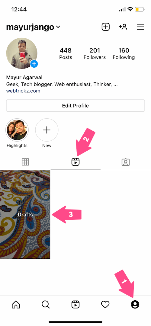 how to find your draft reels on Instagram