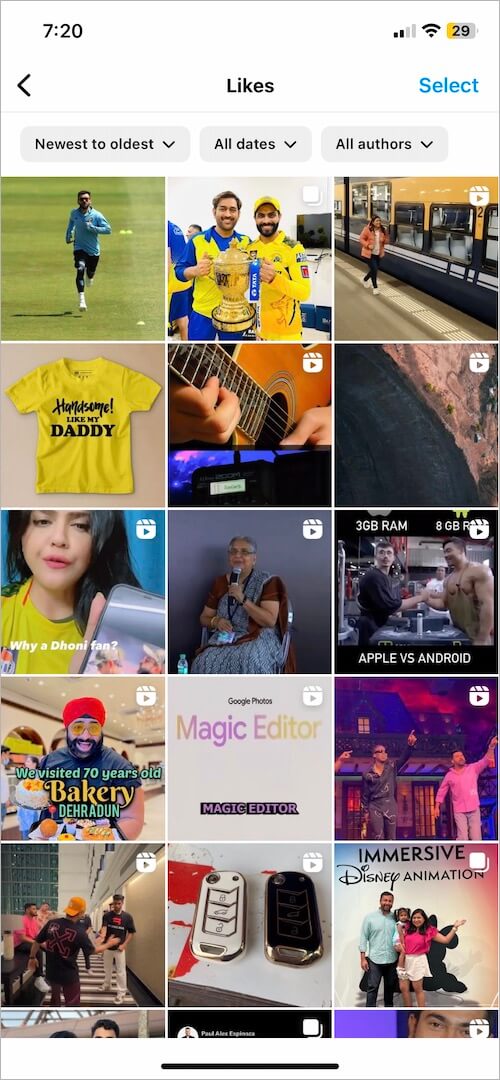 find liked posts on instagram new update