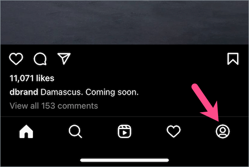 profile tab on instagram app for iPhone