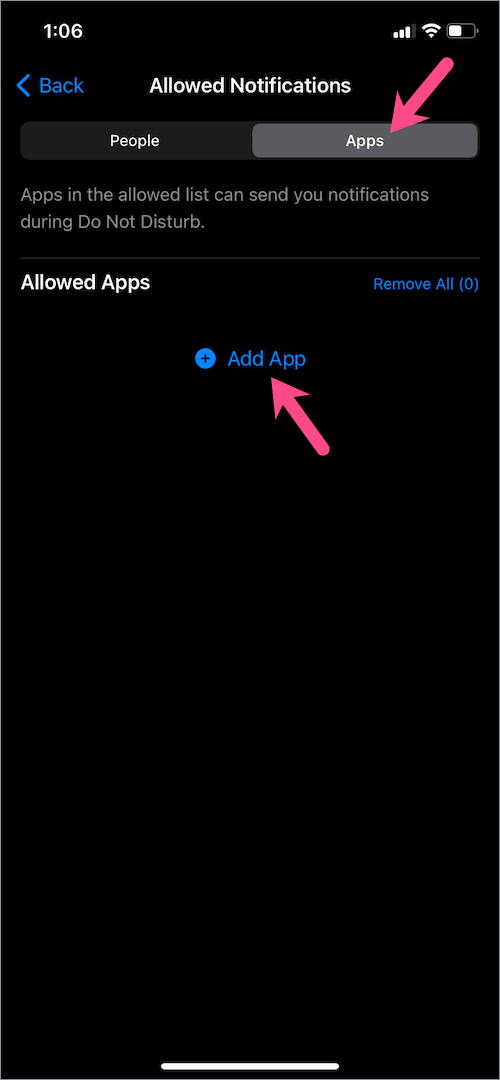 how to override do not disturb for certain app on iPhone