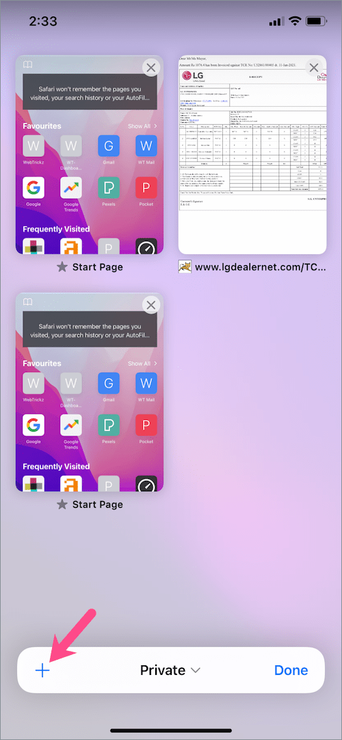 how to open a private tab in safari on iOS 15
