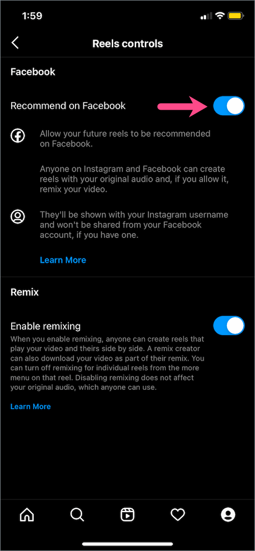 how to share Instagram reels to Facebook reels