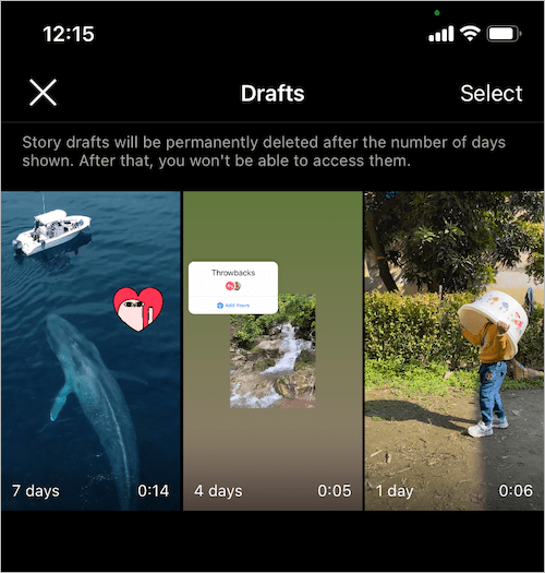 How to find story drafts on Instagram