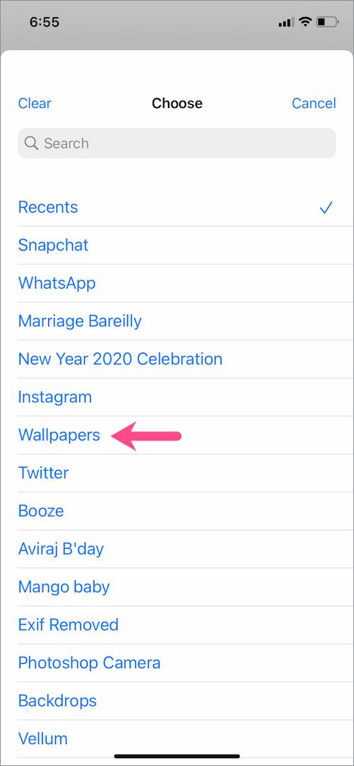 choose photo album