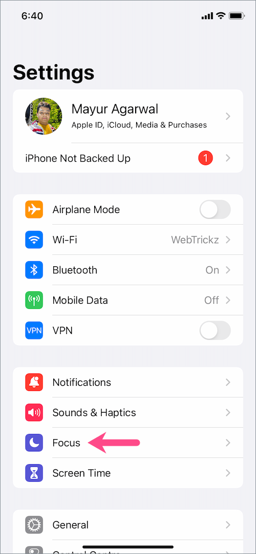 new focus mode in iOS 15