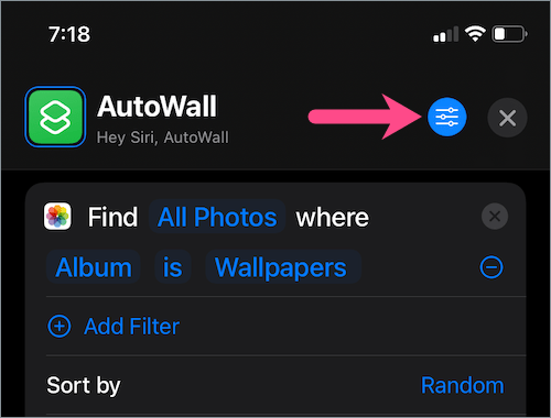 autowall shortcut preferences