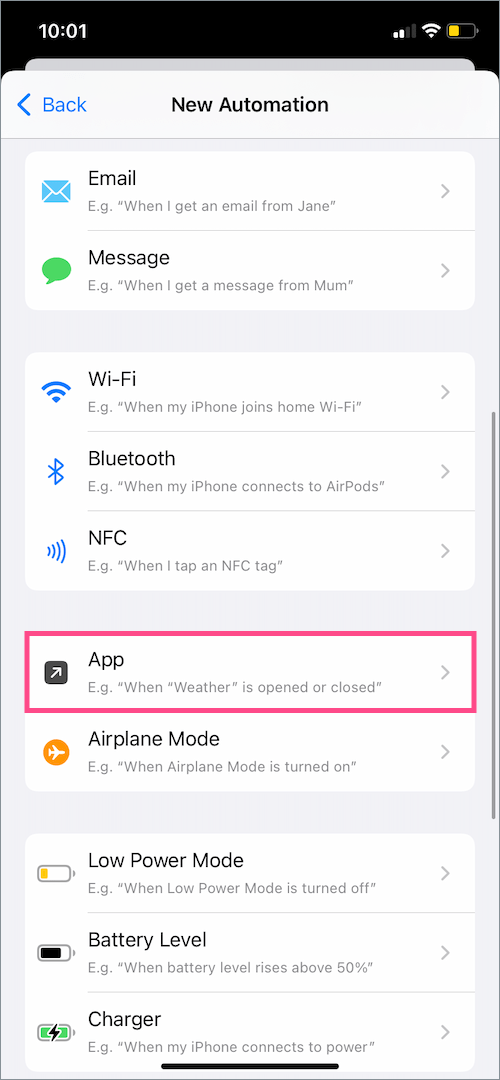 new automation in shortcuts on iOS