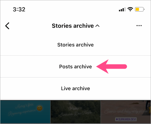 see reels archive on instagram