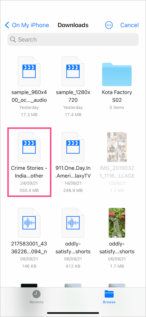 add mkv files from Files app to KMPlayer on iOS