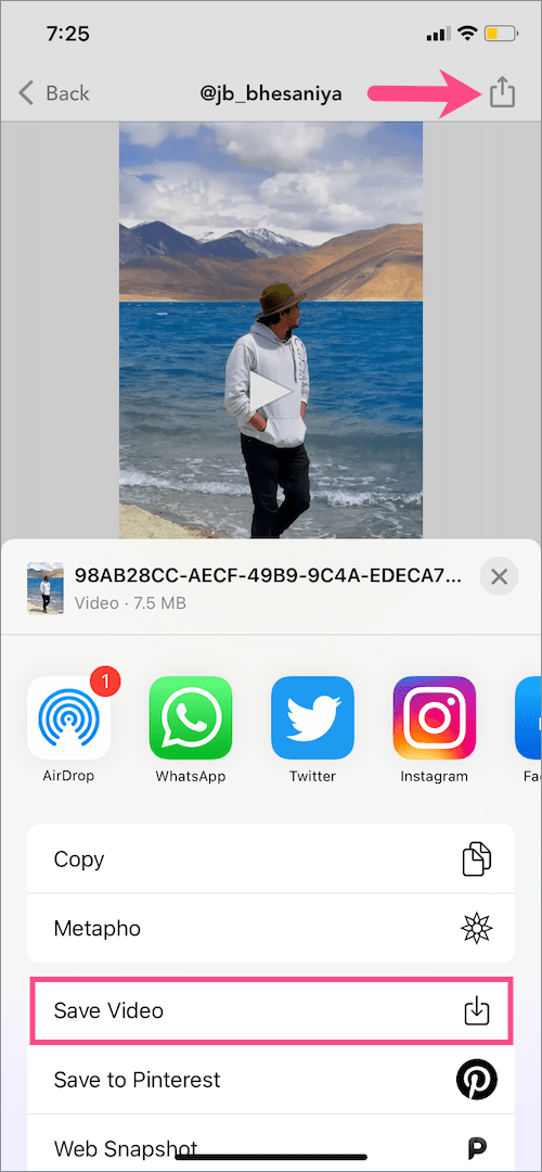 save reel to gallery with music on iPhone
