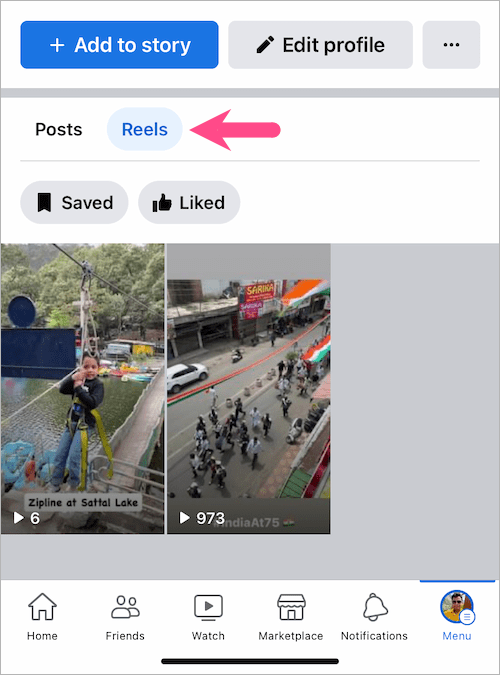 where are my reels on facebook