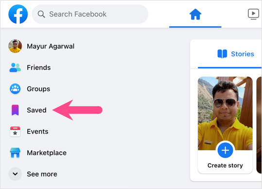 see saved on facebook desktop