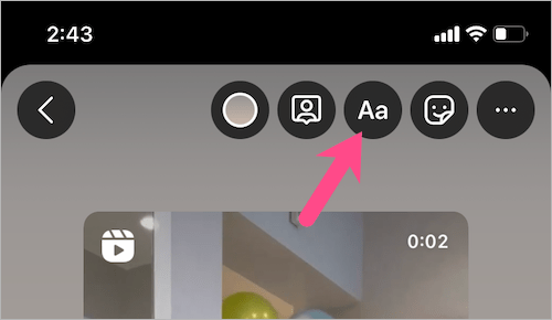 add text to instagram story