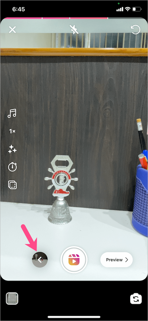 back button in Insta reels