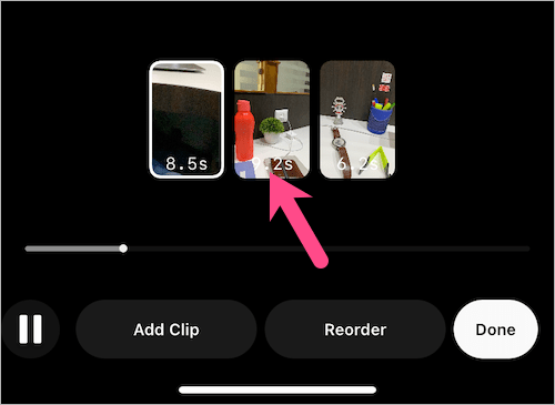 select reel clip on instagram
