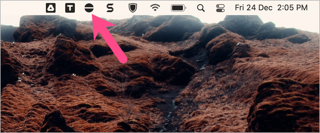 Amphetamine app icon in menu bar on Mac