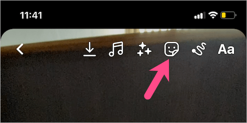 add sticker to reels