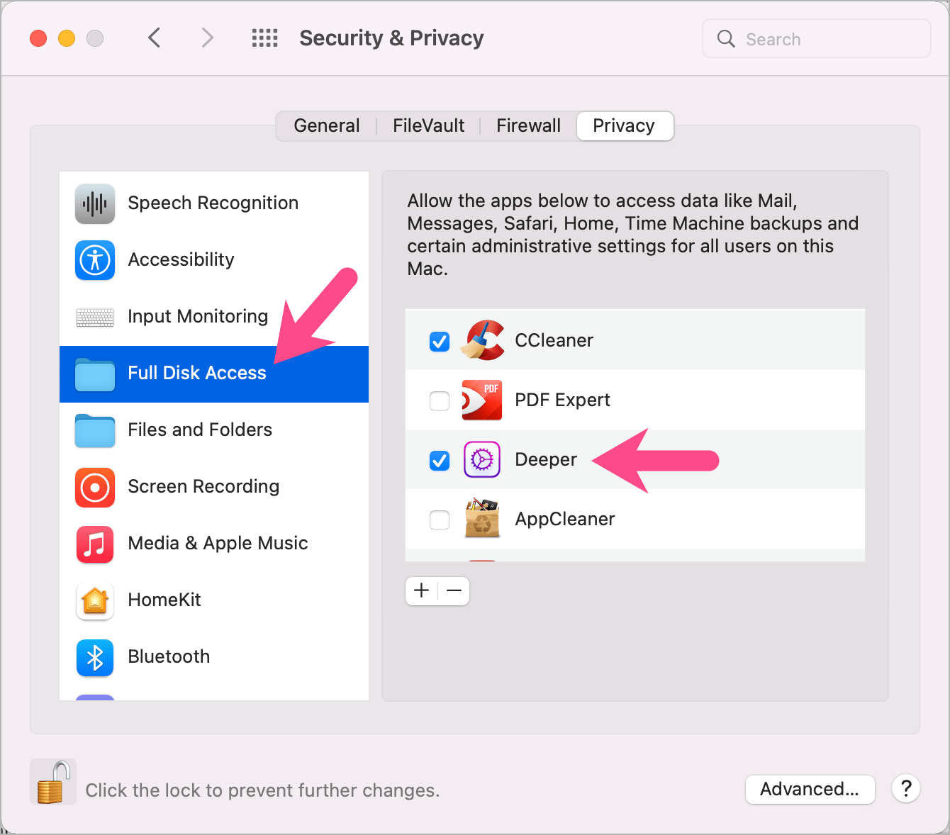 grant full disk access to an app on mac
