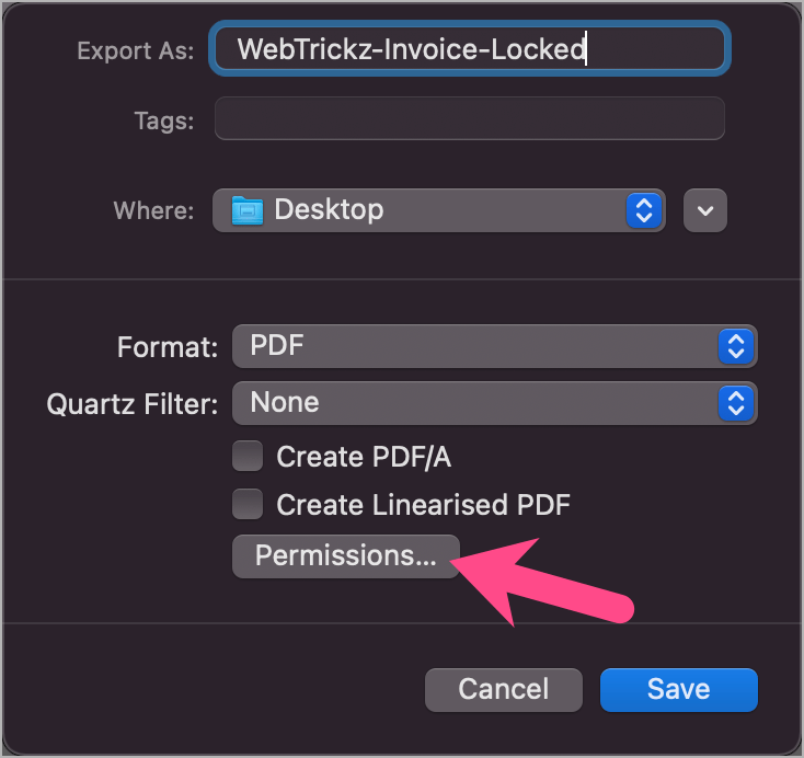 modify pdf permissions on macos monterey