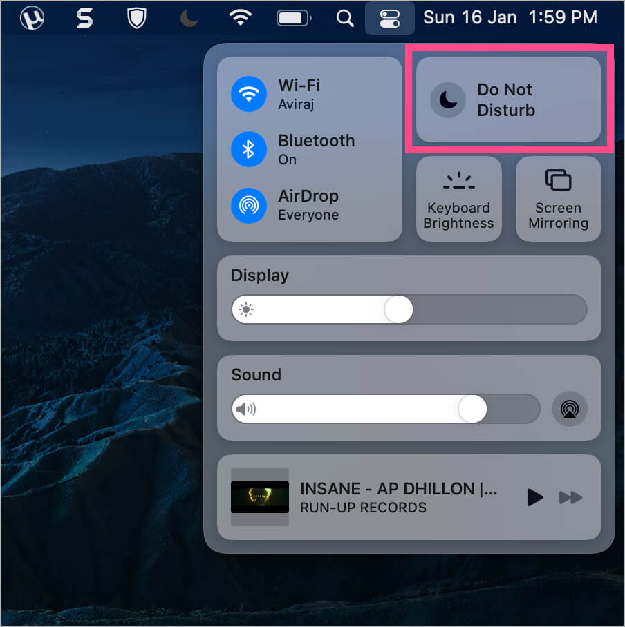 turn on do not disturb on macos big sur