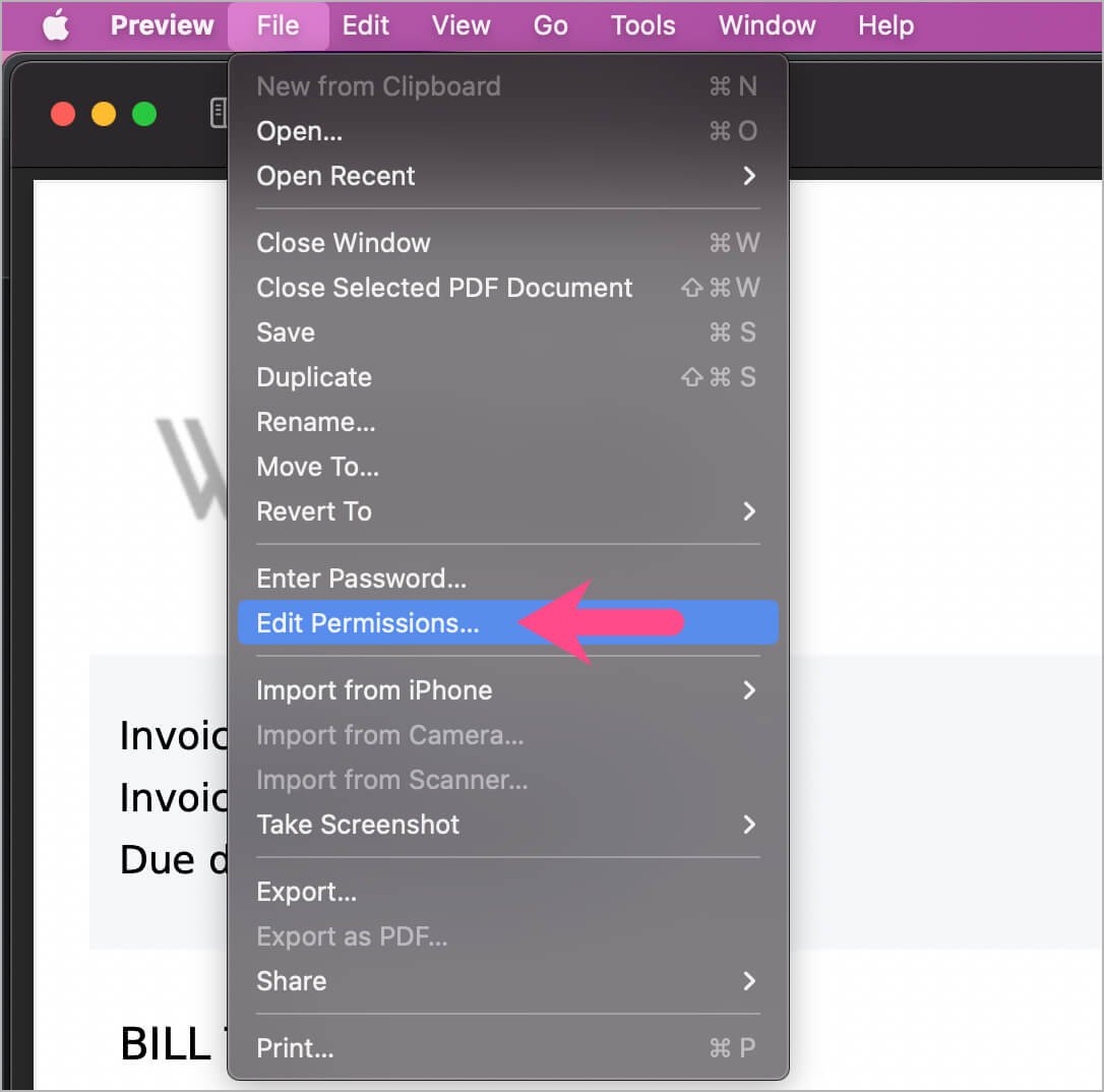 edit pdf permissions in preview on macos monterey