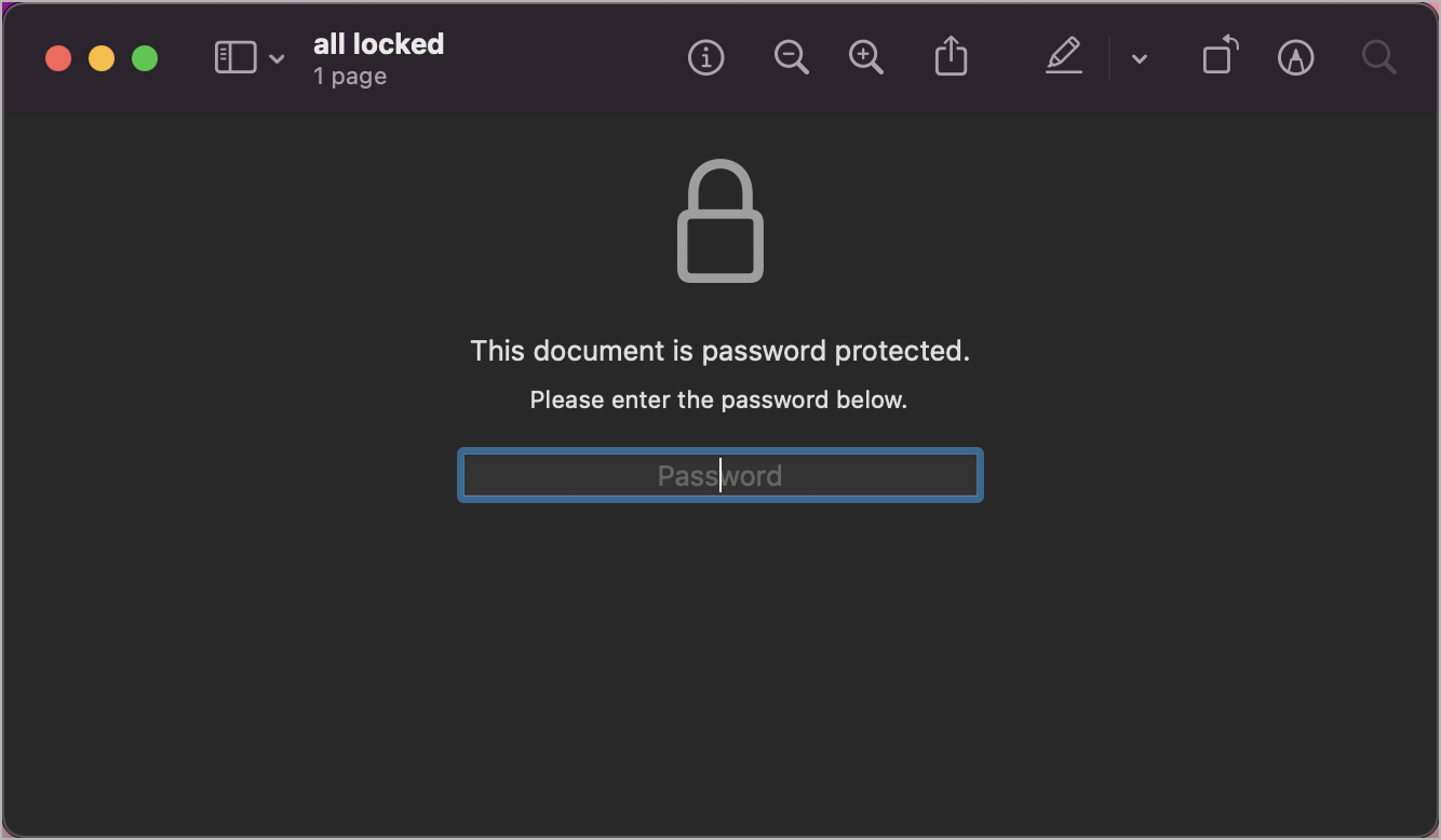 pdf encrypted with user password on mac
