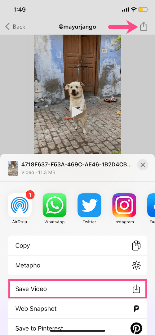 how to save reels to camera roll with audio on iphone