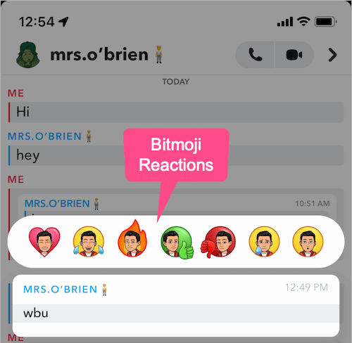 react to snapchat messages with Bitmoji Reactions