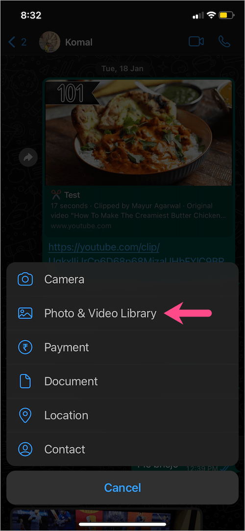 how to send multiple photos at once in whatsapp on iphone