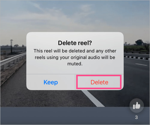 how to remove a reel from facebook on iphone and android