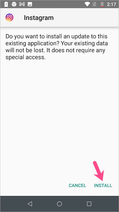 how to install older version of instagram on android