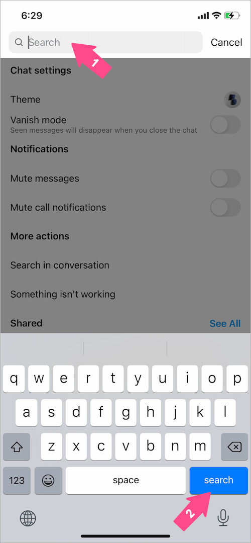 how to search for a specific message on instagram 2023