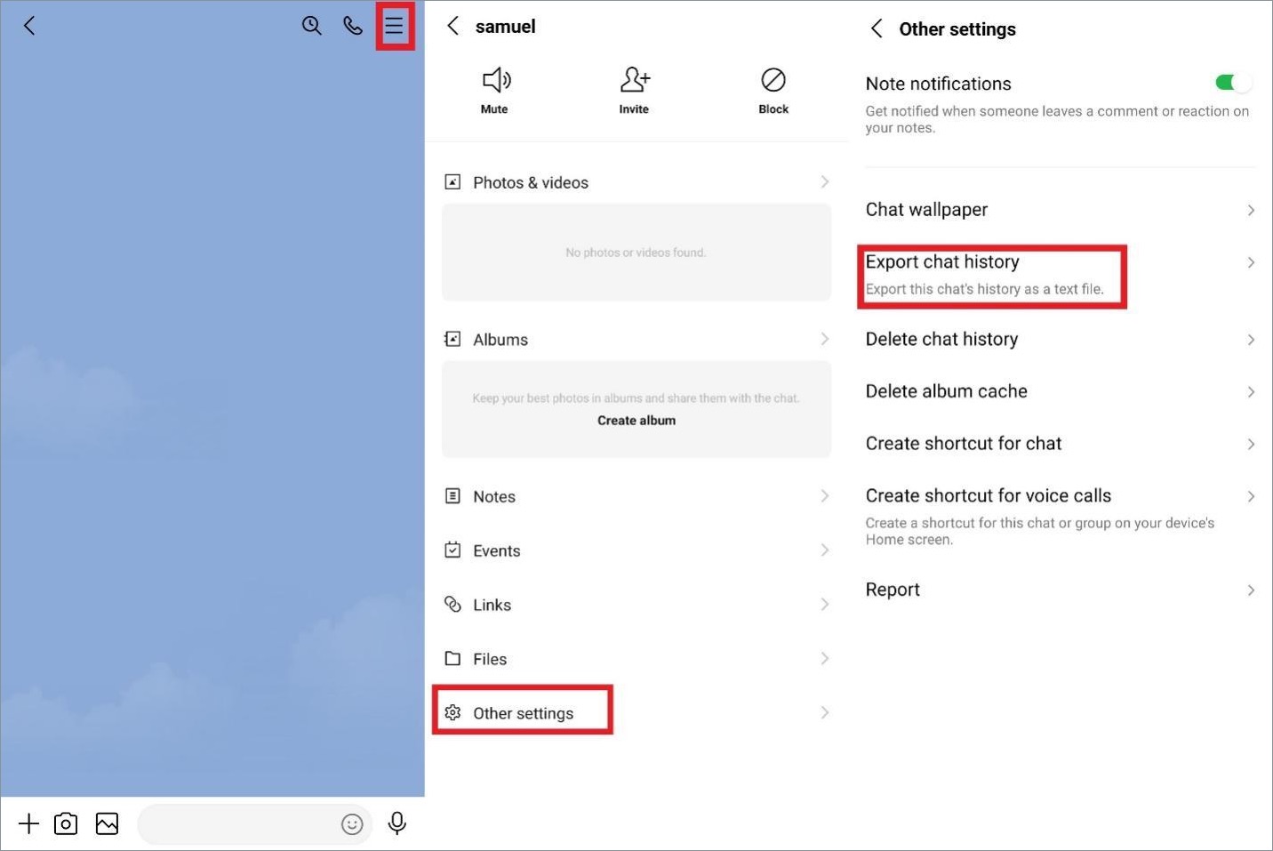 Copy LINE chat history from Android to iPhone using Email