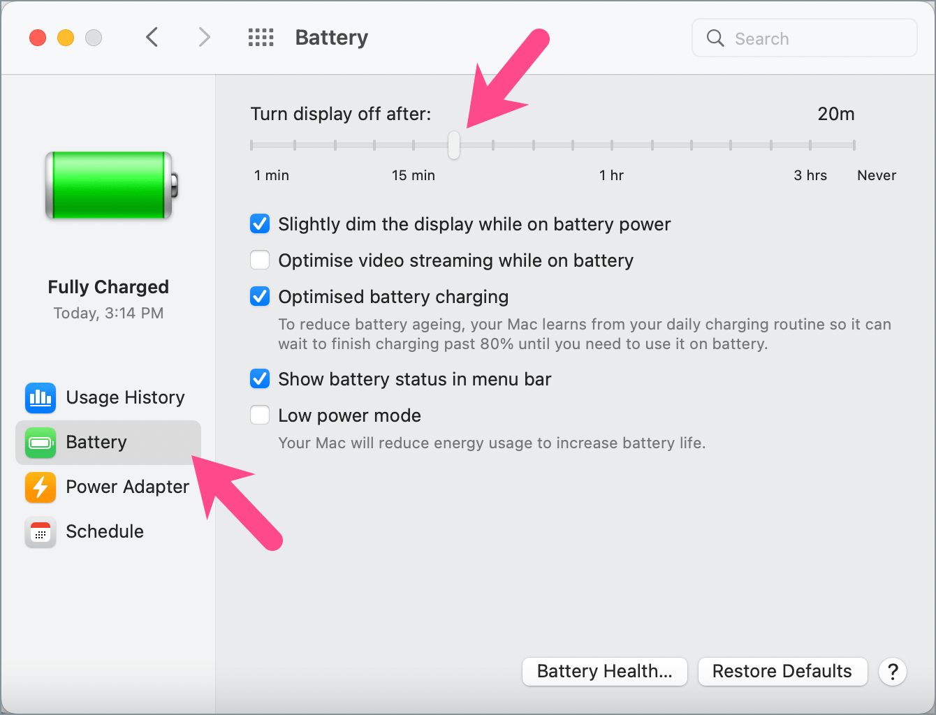 how to change the screen timeout on mac