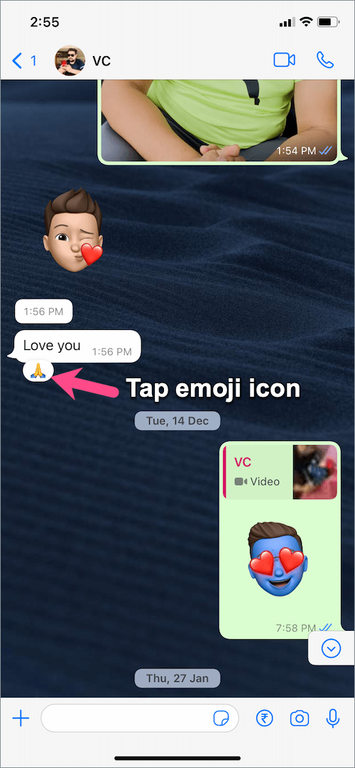 how to undo a reaction on whatsapp
