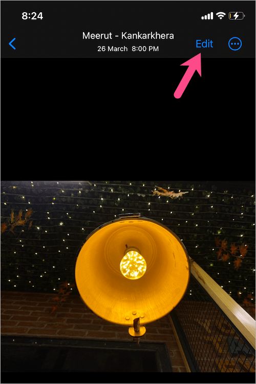 edit image in photos app on iphone